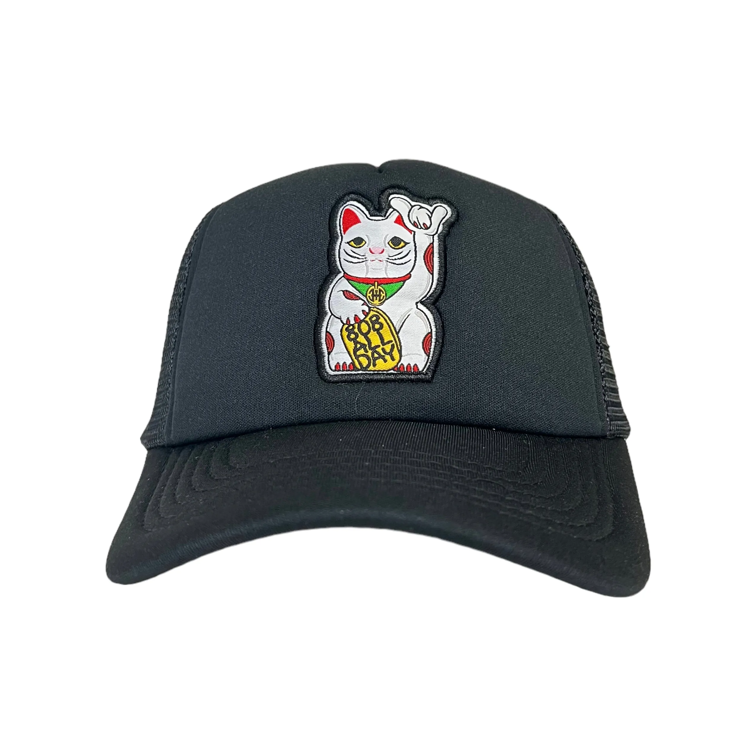 808ALLDAY  Lucky Cat Black Trucker