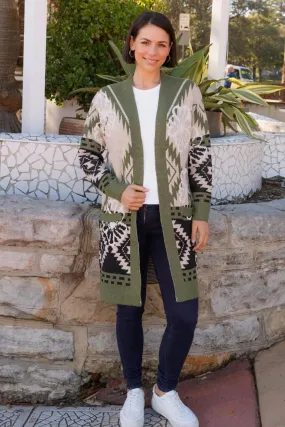 Aztec Cardigan | Olive