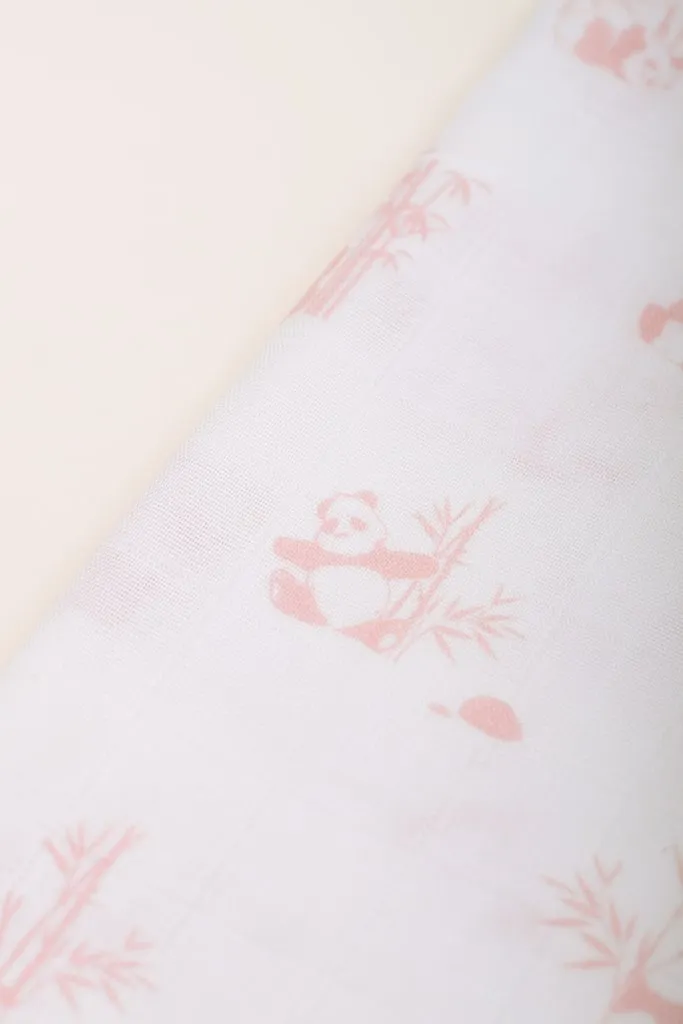 Bamboo Swaddle - Coral Bamboo Pandas