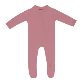 Bamboo Zippered Footie | Dusty Rose