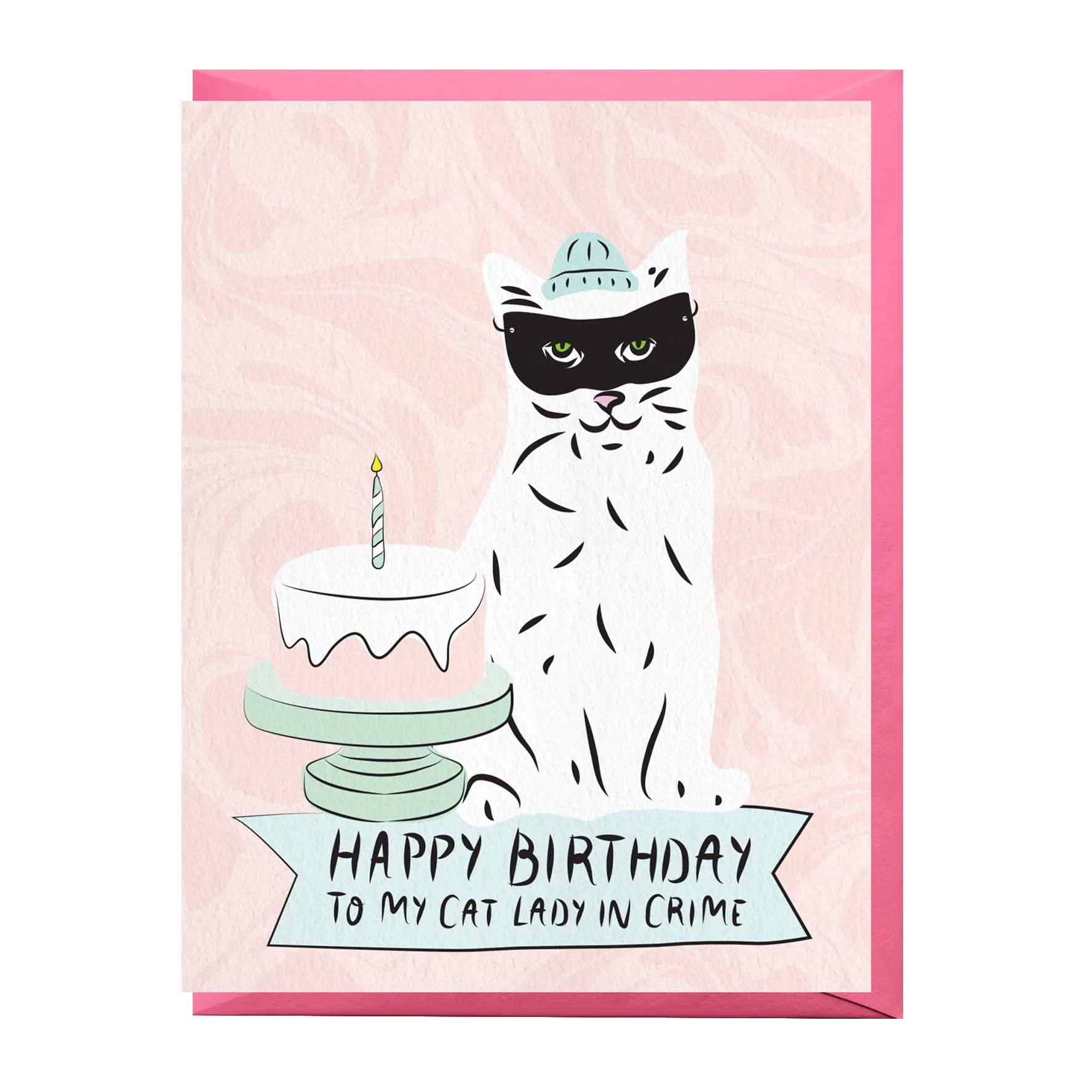 Cat Lady In Crime Birthday Card