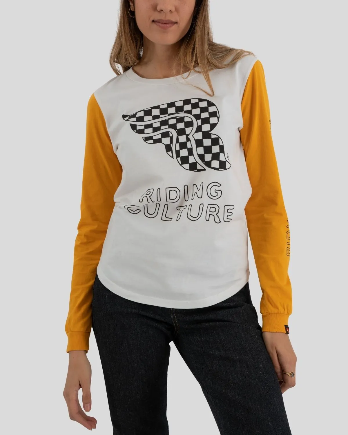 Checkerboard Longsleeve Lady White