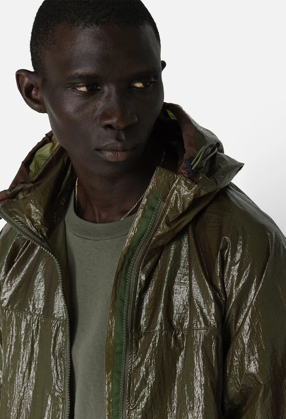 Coated Nylon Anorak / Olive