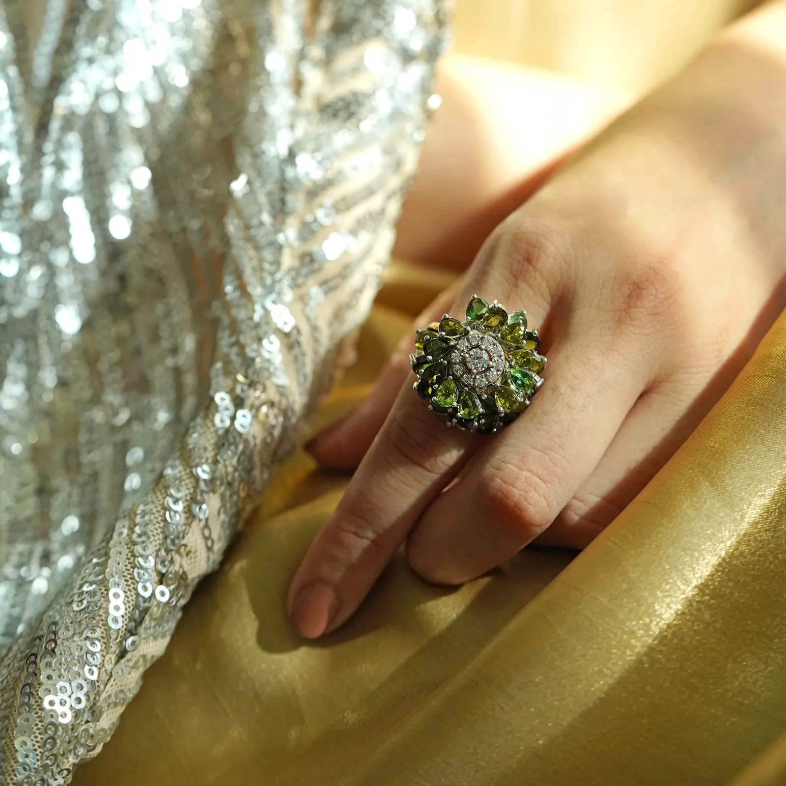 Dahlia Olive Ring