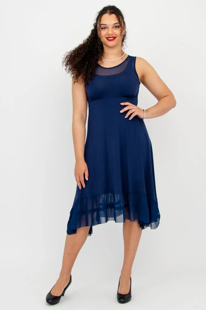 Danube Dress, Indigo, Bamboo