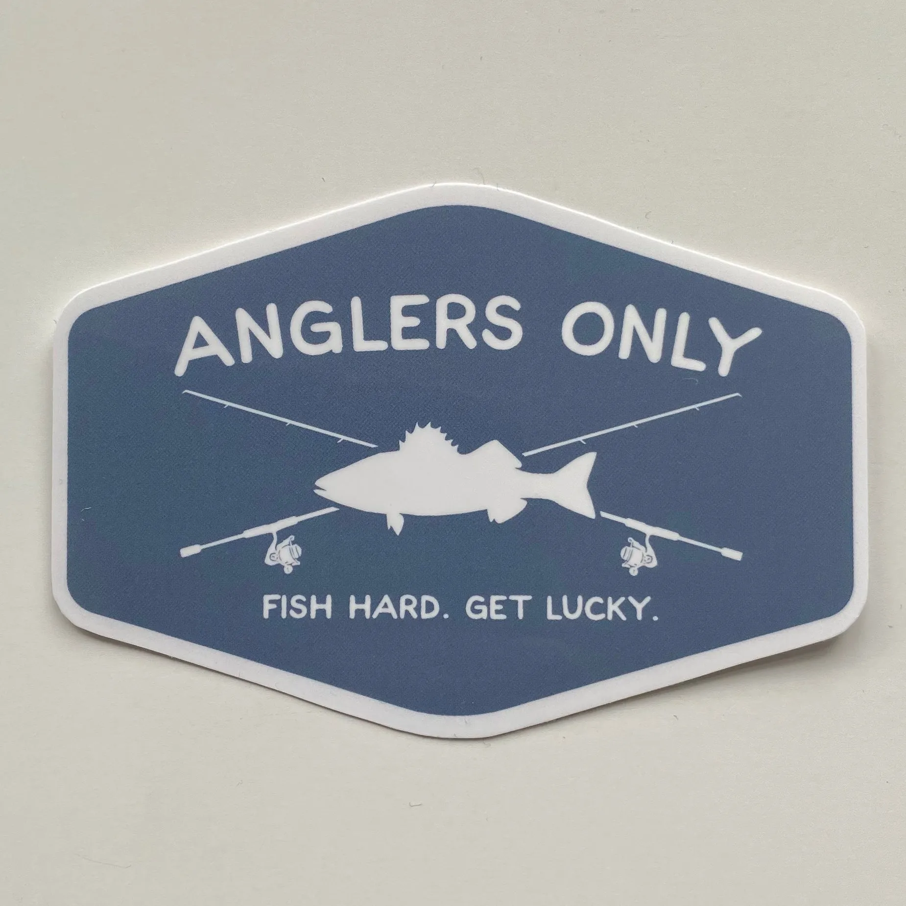 'Fish Hard, Get Lucky' Box Sticker