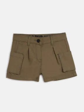 Girls Olive Cotton Short