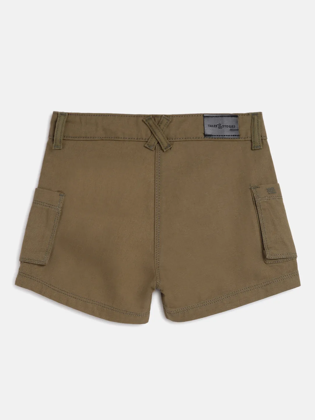 Girls Olive Cotton Short