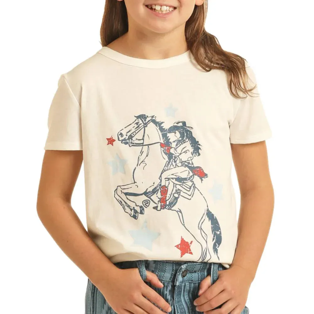 Girl's Rock & Roll Denim Americana Graphic Tee