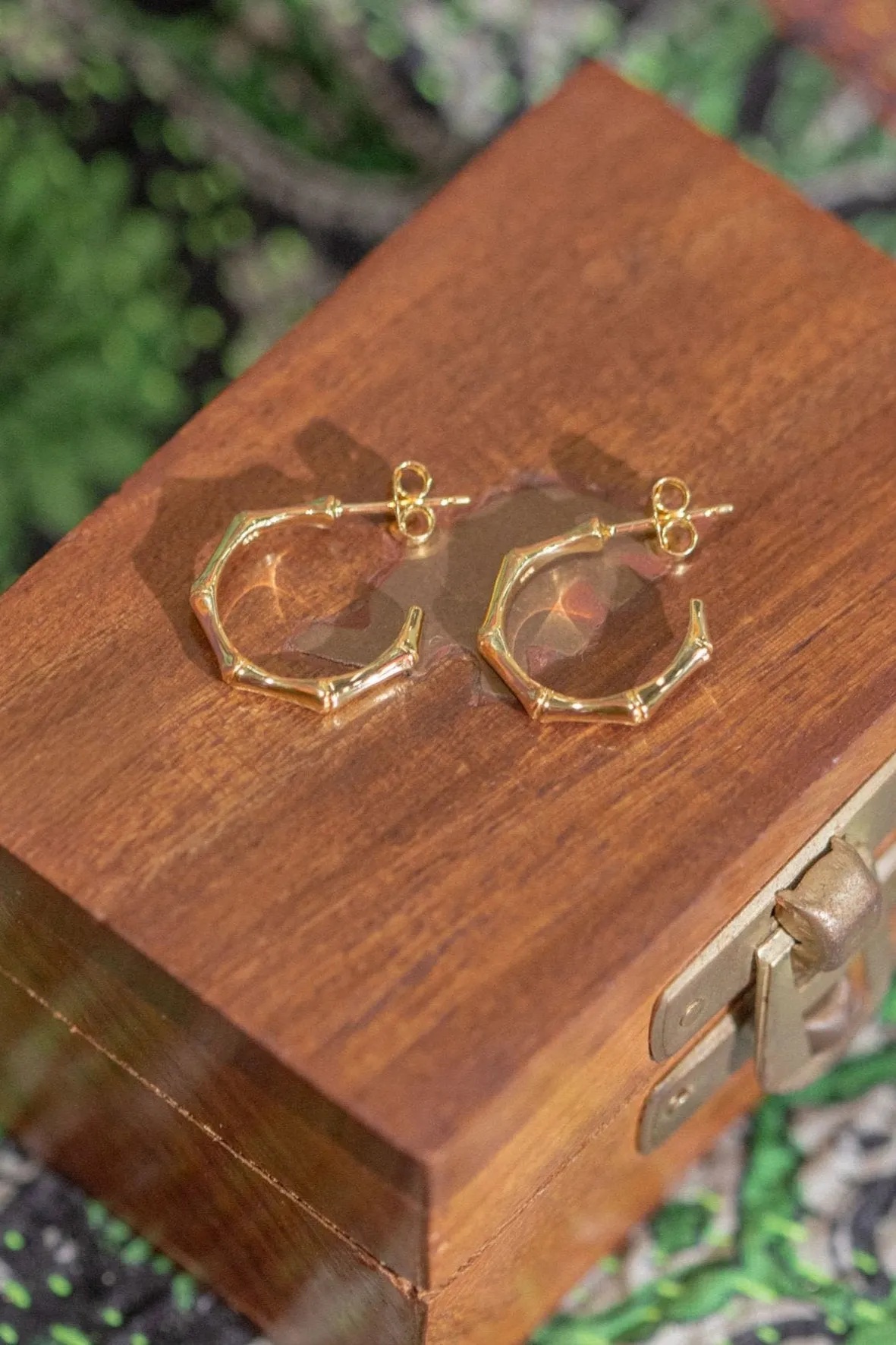 Gold Bamboo Hoops