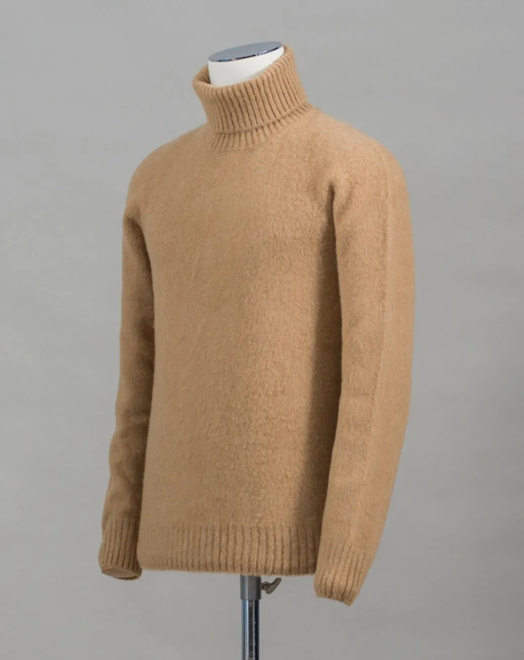 Gran Sasso Brushed Wool Roll Neck / Beige