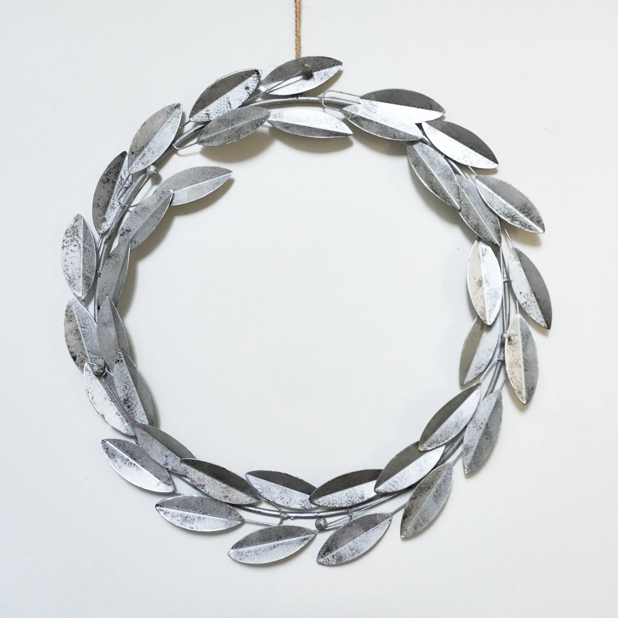 Hanging Silver Olive Wreath