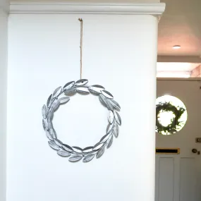 Hanging Silver Olive Wreath