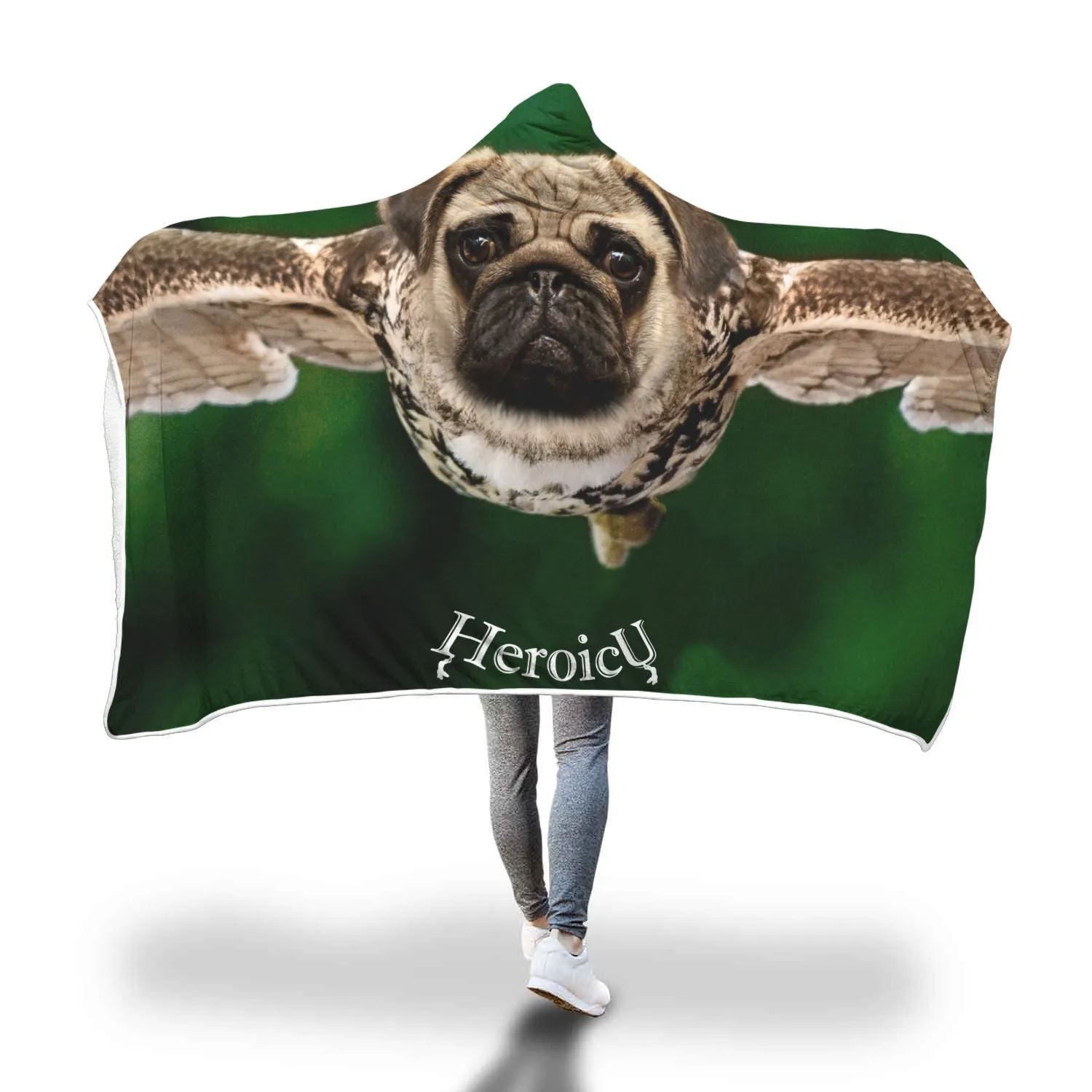 Hooded Blanket - Fly Like a Pug Owl