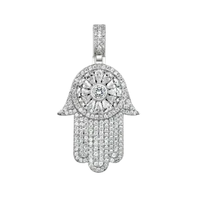 Iced Lucky Hamsa Pendant