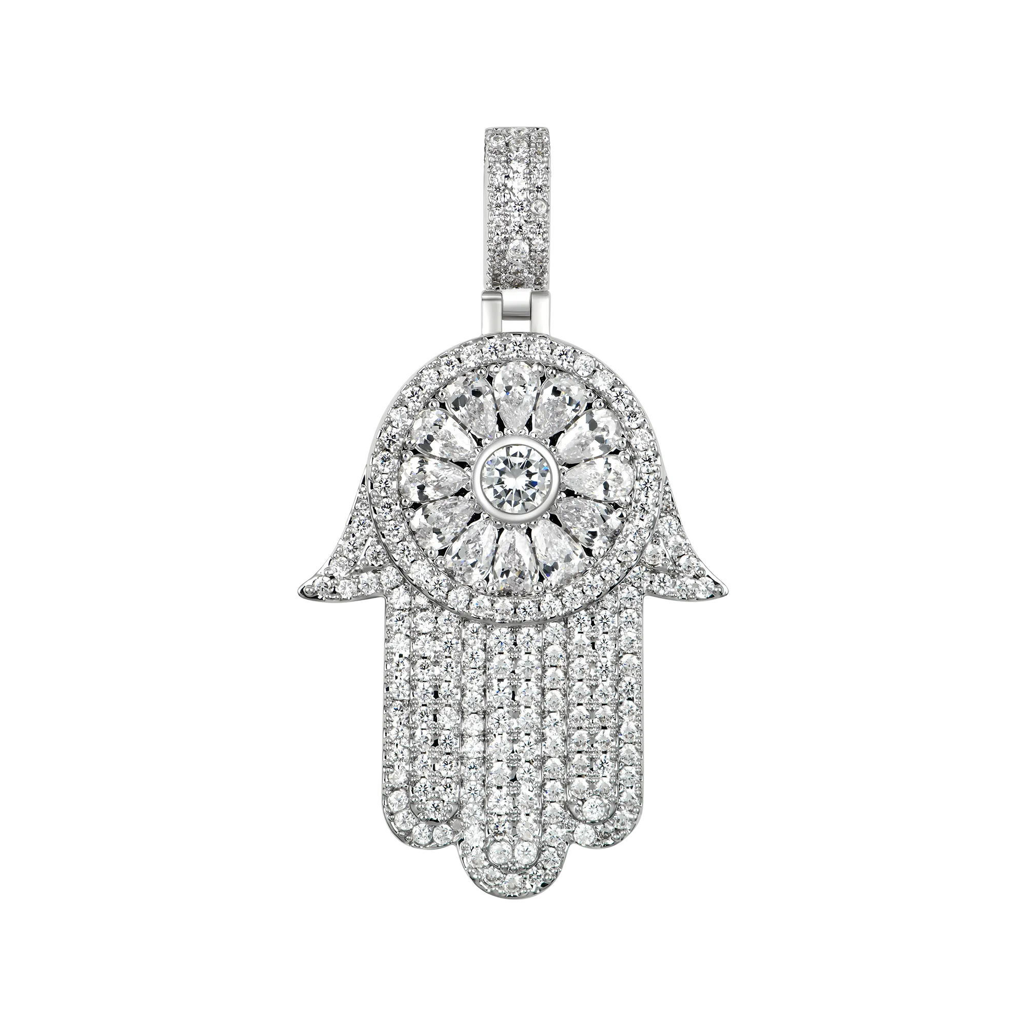 Iced Lucky Hamsa Pendant