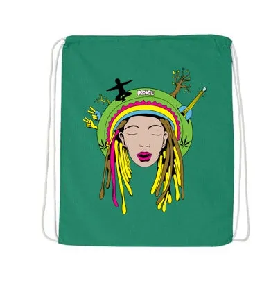 Jamaican Lady Drawstring Bag