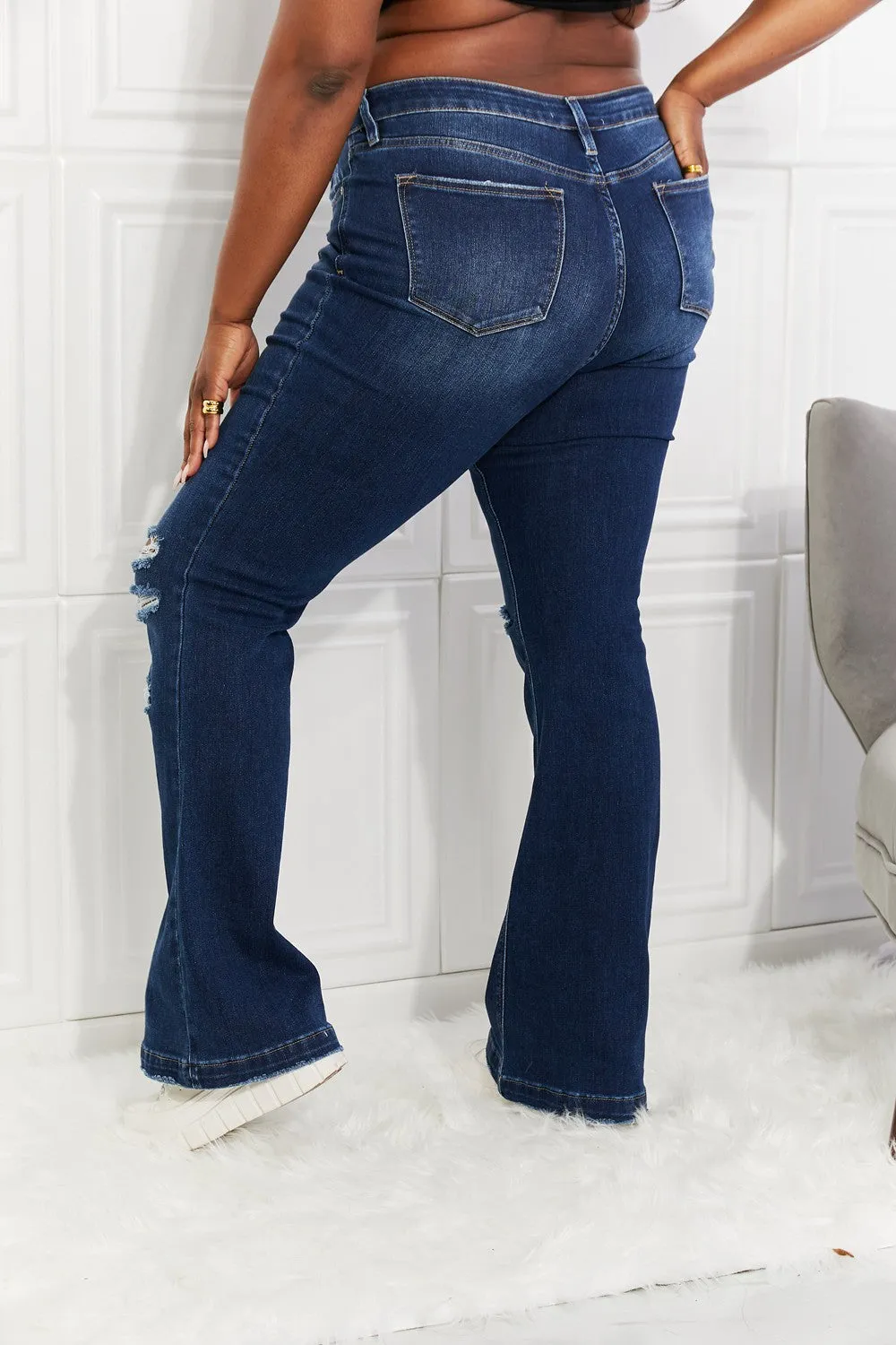 Kancan Midrise Button Fly Flare Jeans