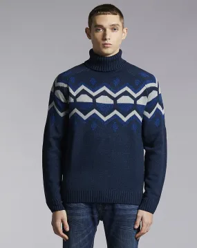 KILBRECK ROLL NECK MENS JUMPER | NAVY