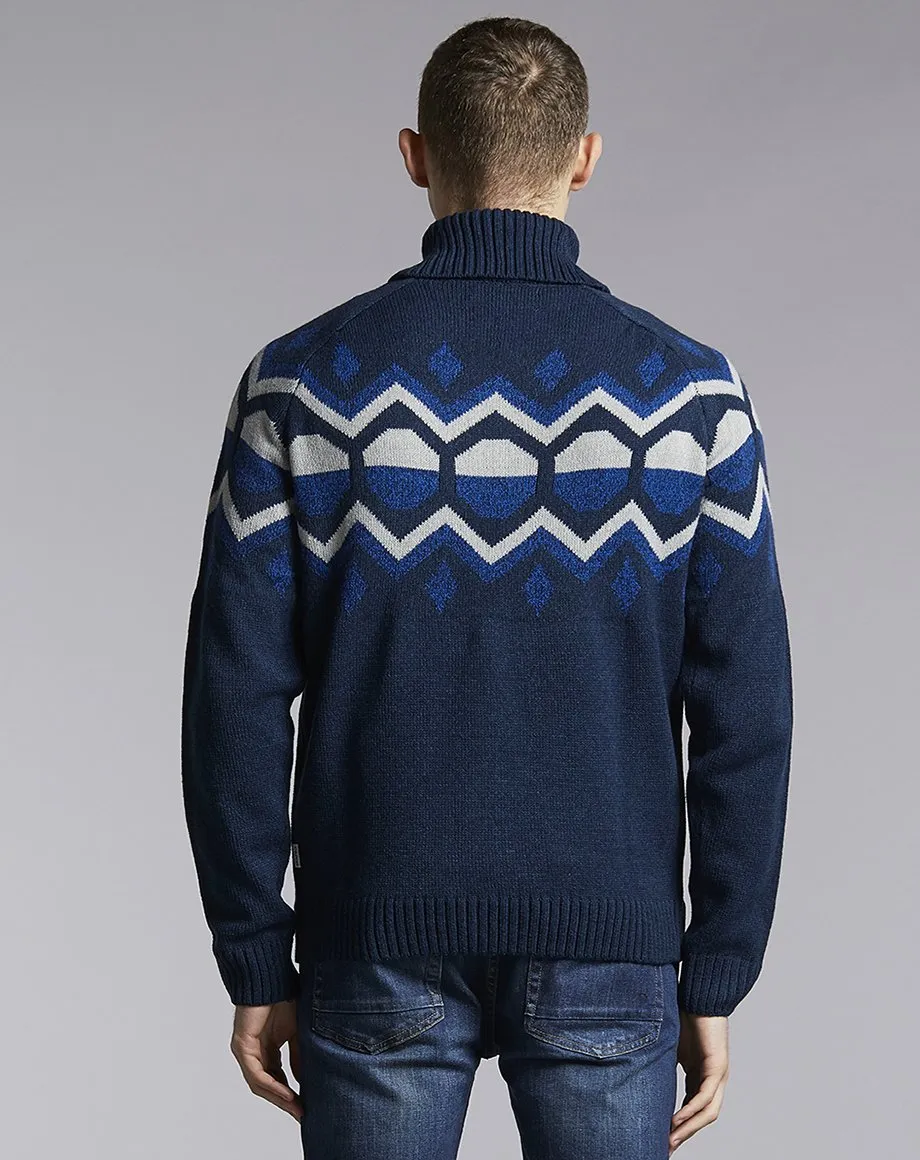 KILBRECK ROLL NECK MENS JUMPER | NAVY