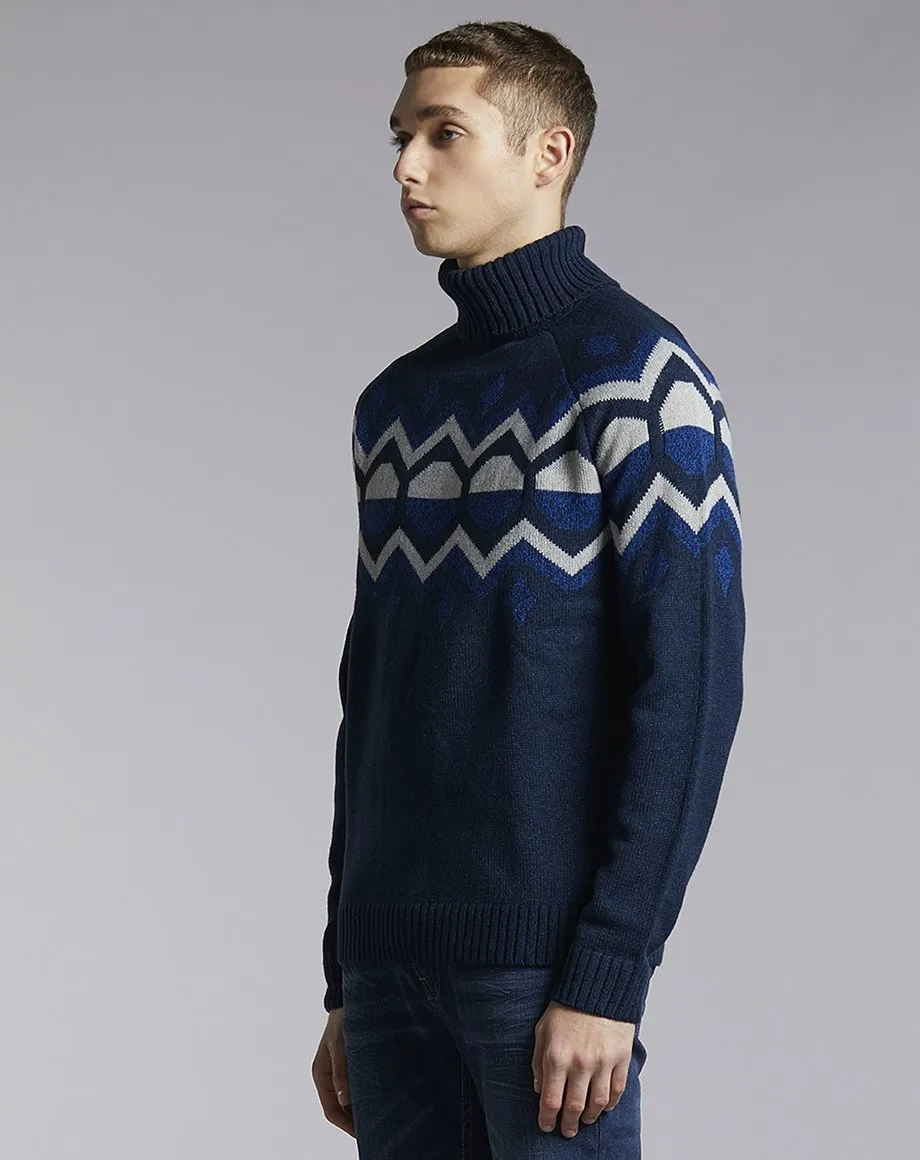 KILBRECK ROLL NECK MENS JUMPER | NAVY