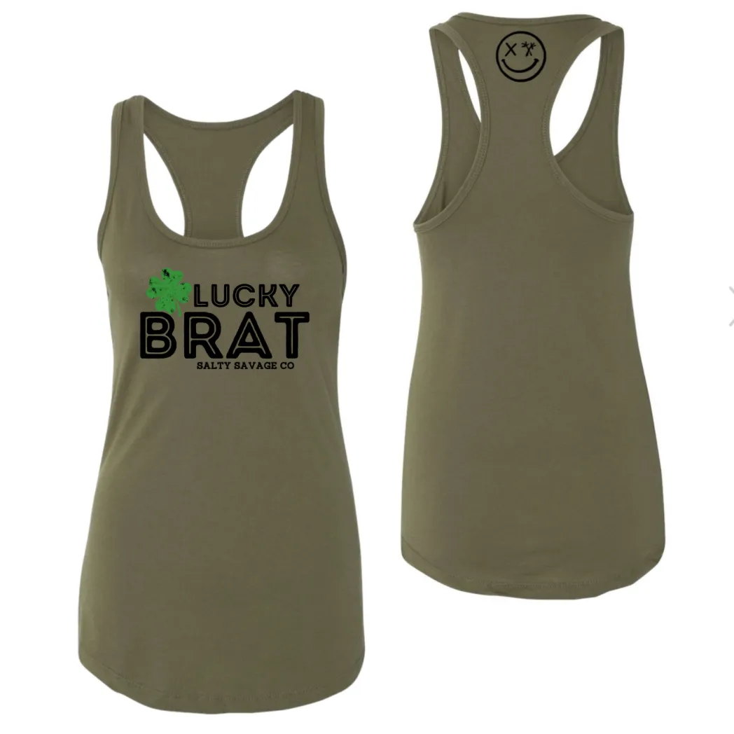 Ladies "LUCKY BRAT" Racerback Tank