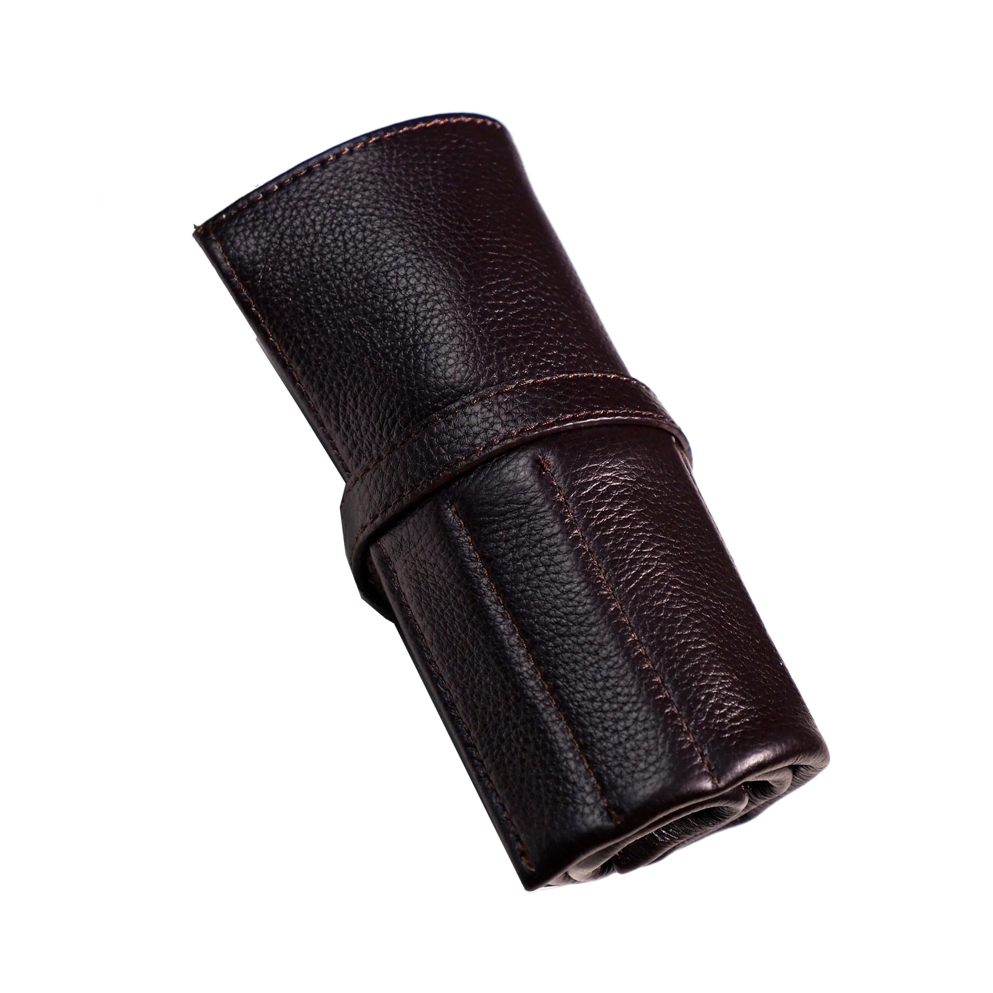 Leather Strap Roll in Brown (10 Slots)