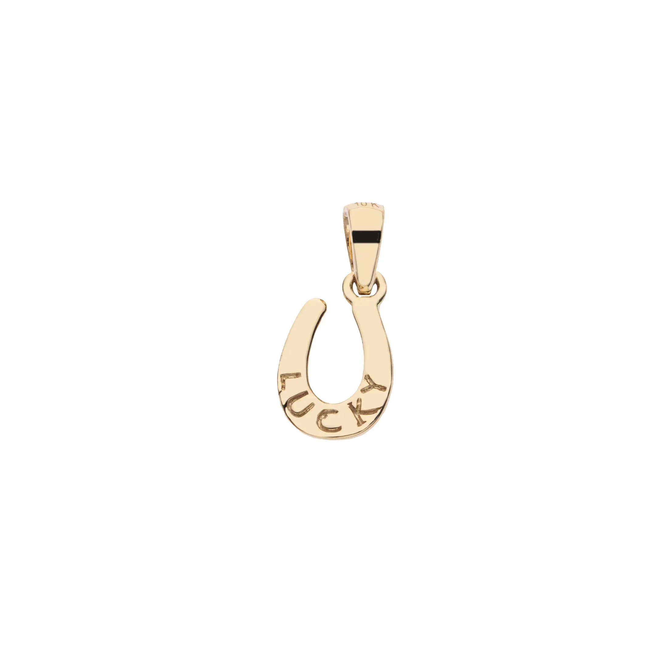 LUCKY Baby Horseshoe Pendant in 10k