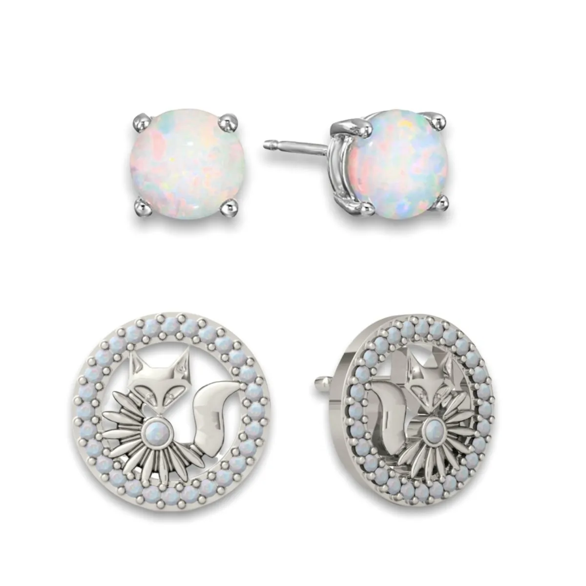 Lucky Charlie Opal Fox Earrings Set