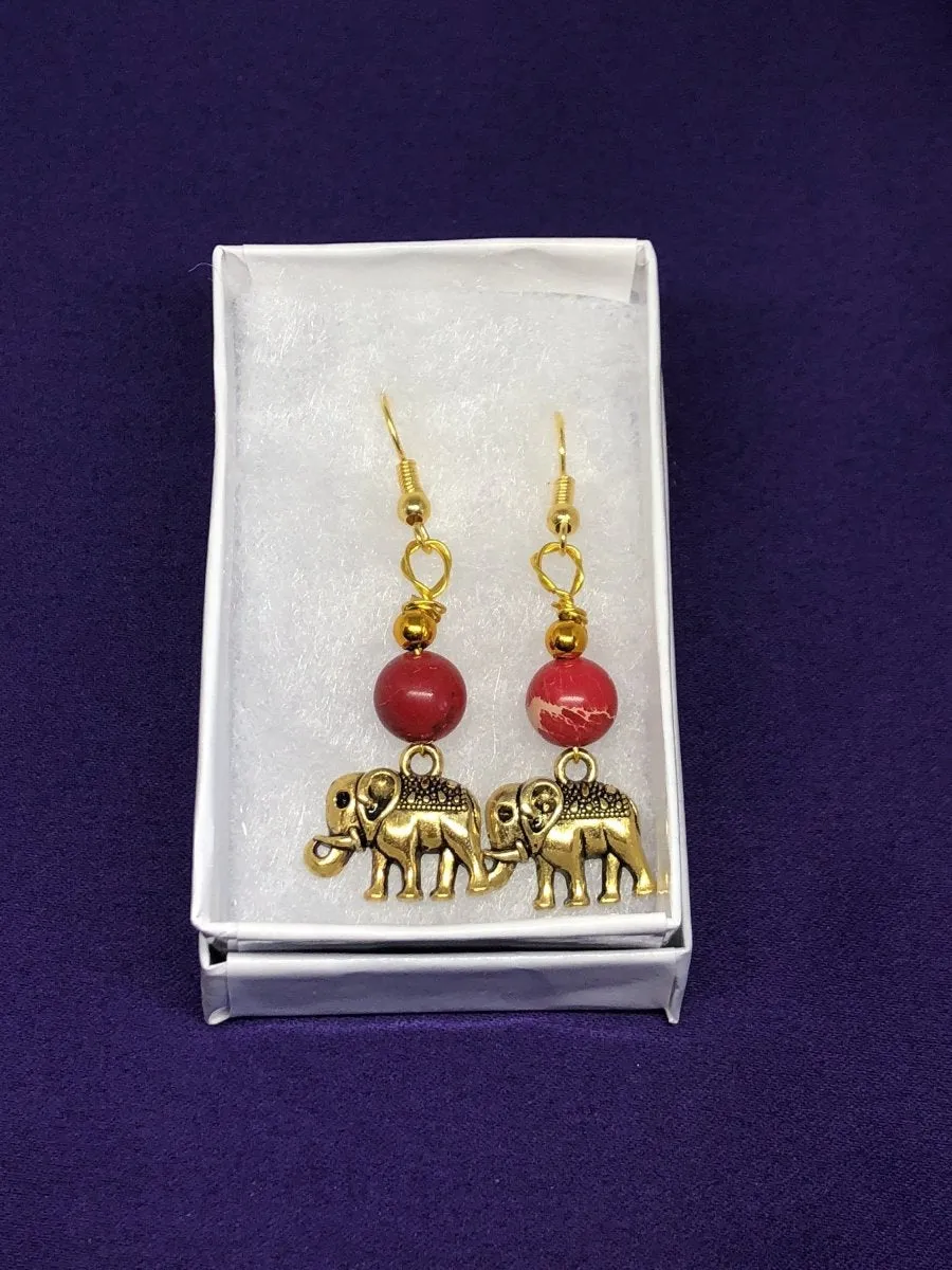 Lucky Elephant Earrings Animal Lover