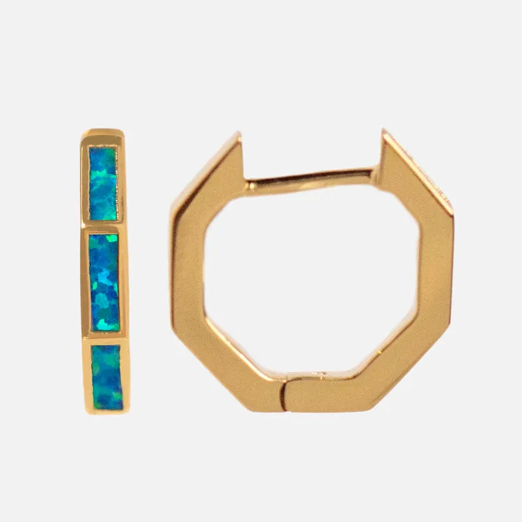 Lucky Opal Hoop Earrings