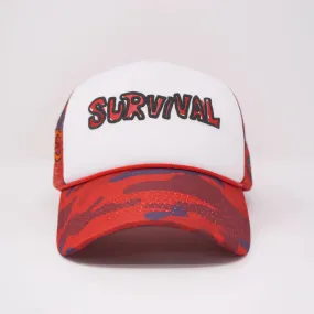 LUCKY ROLL TRUCKER HAT CAMO RED