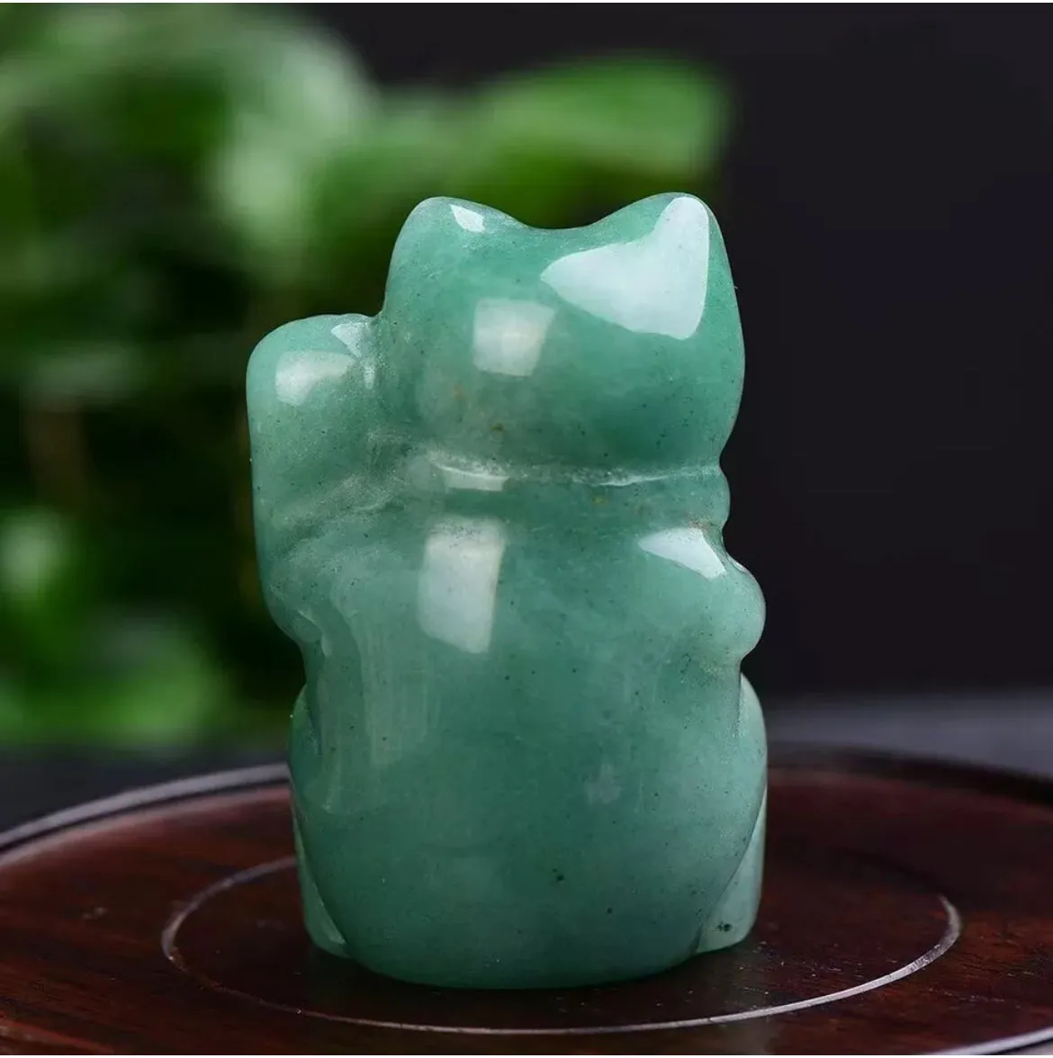 Natural Green Aventurine gemstone Lucky Cat