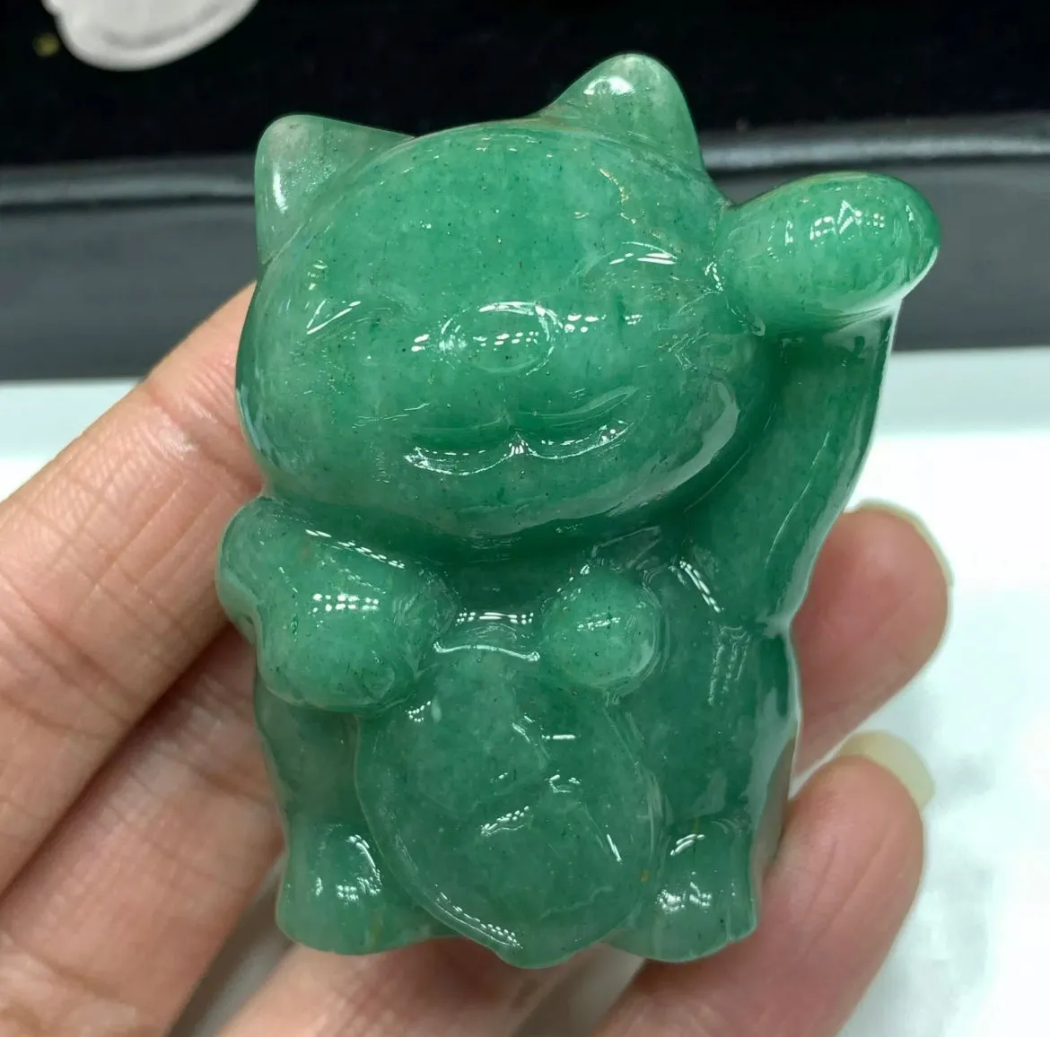 Natural Green Aventurine Lucky Cat