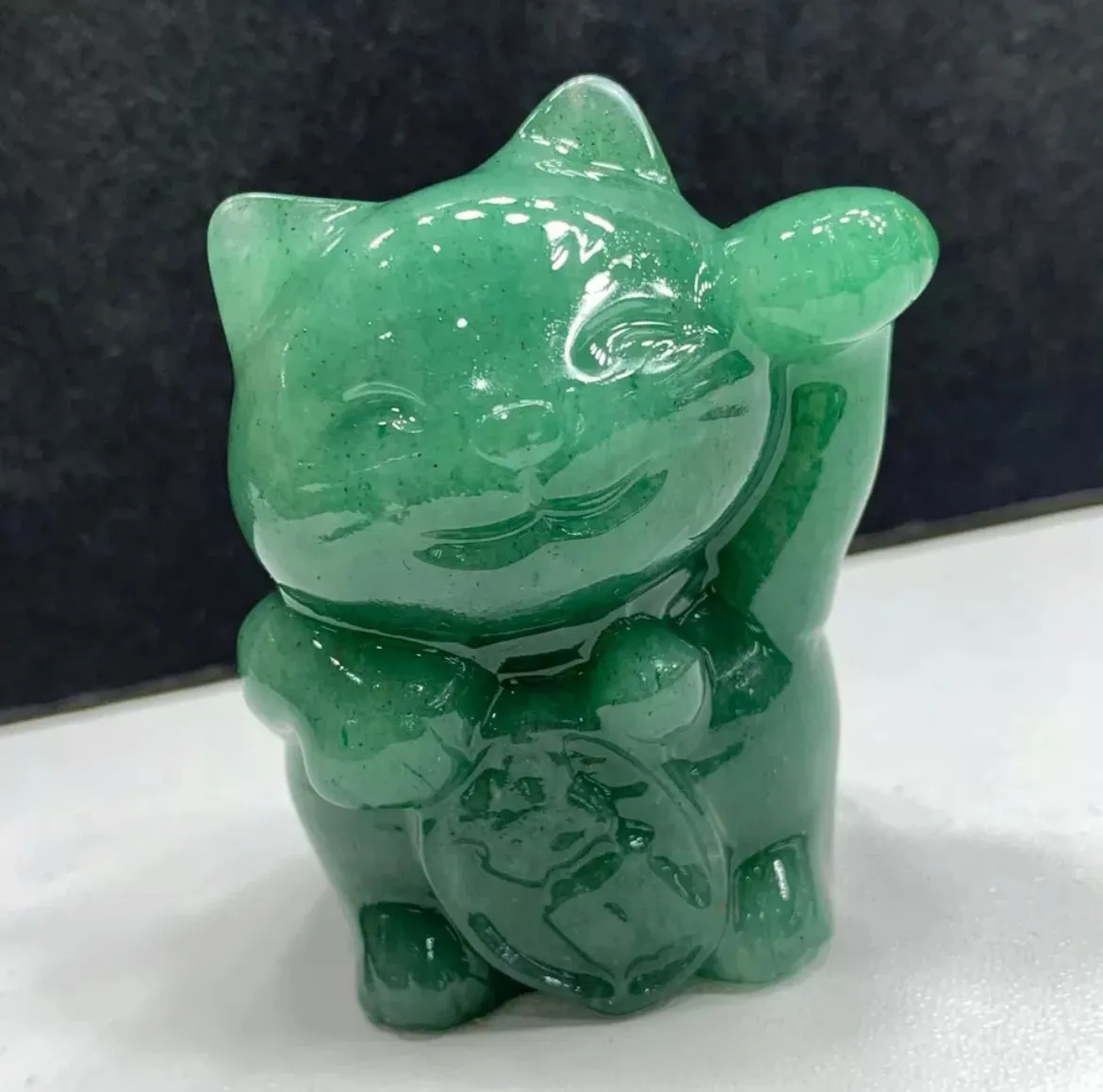 Natural Green Aventurine Lucky Cat