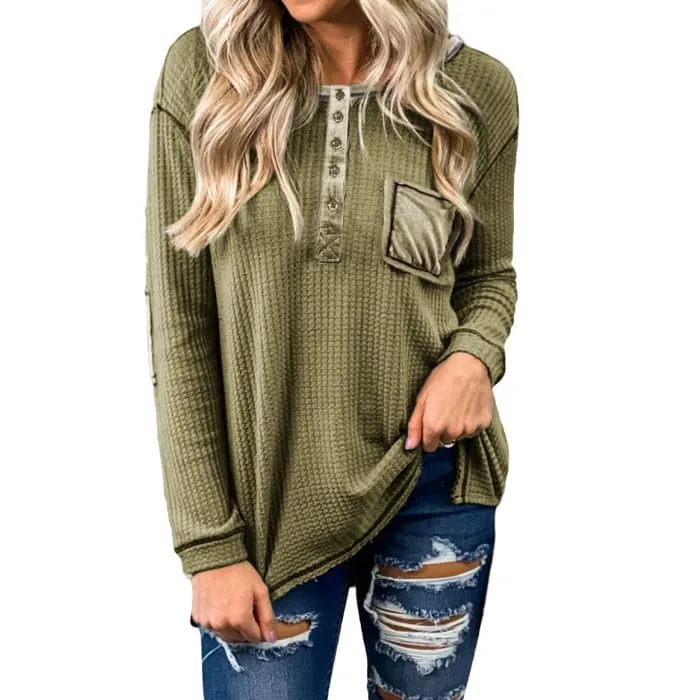 Olive Distressed Henley