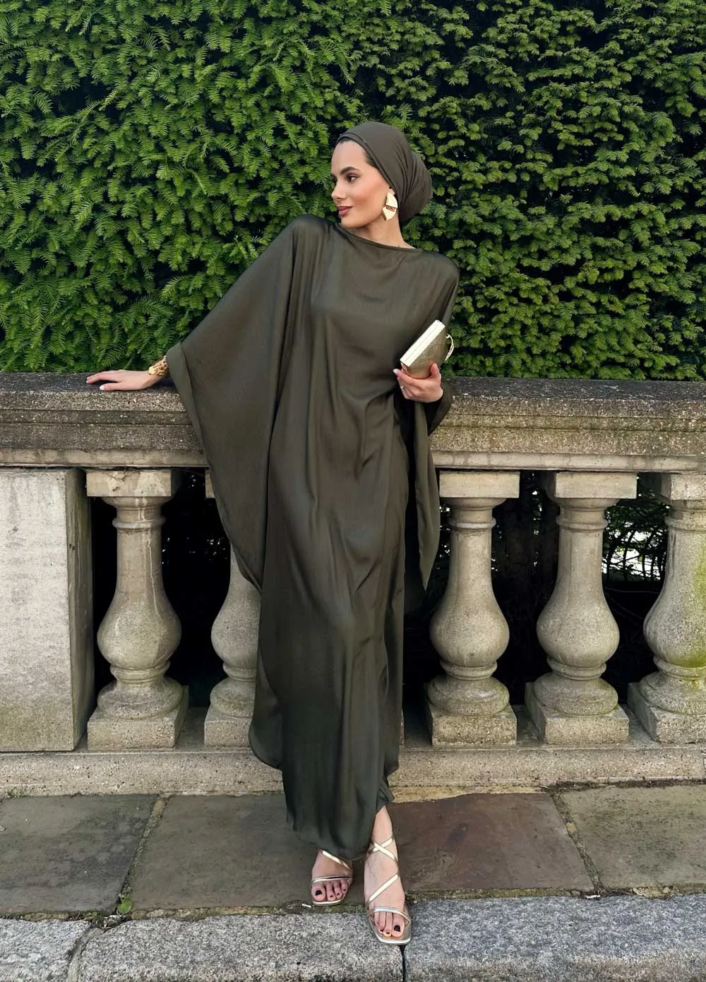 Olive Drape Kaftan