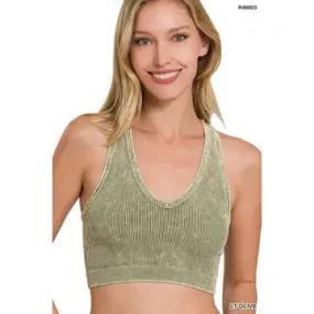 Olive Green Cropped Tank