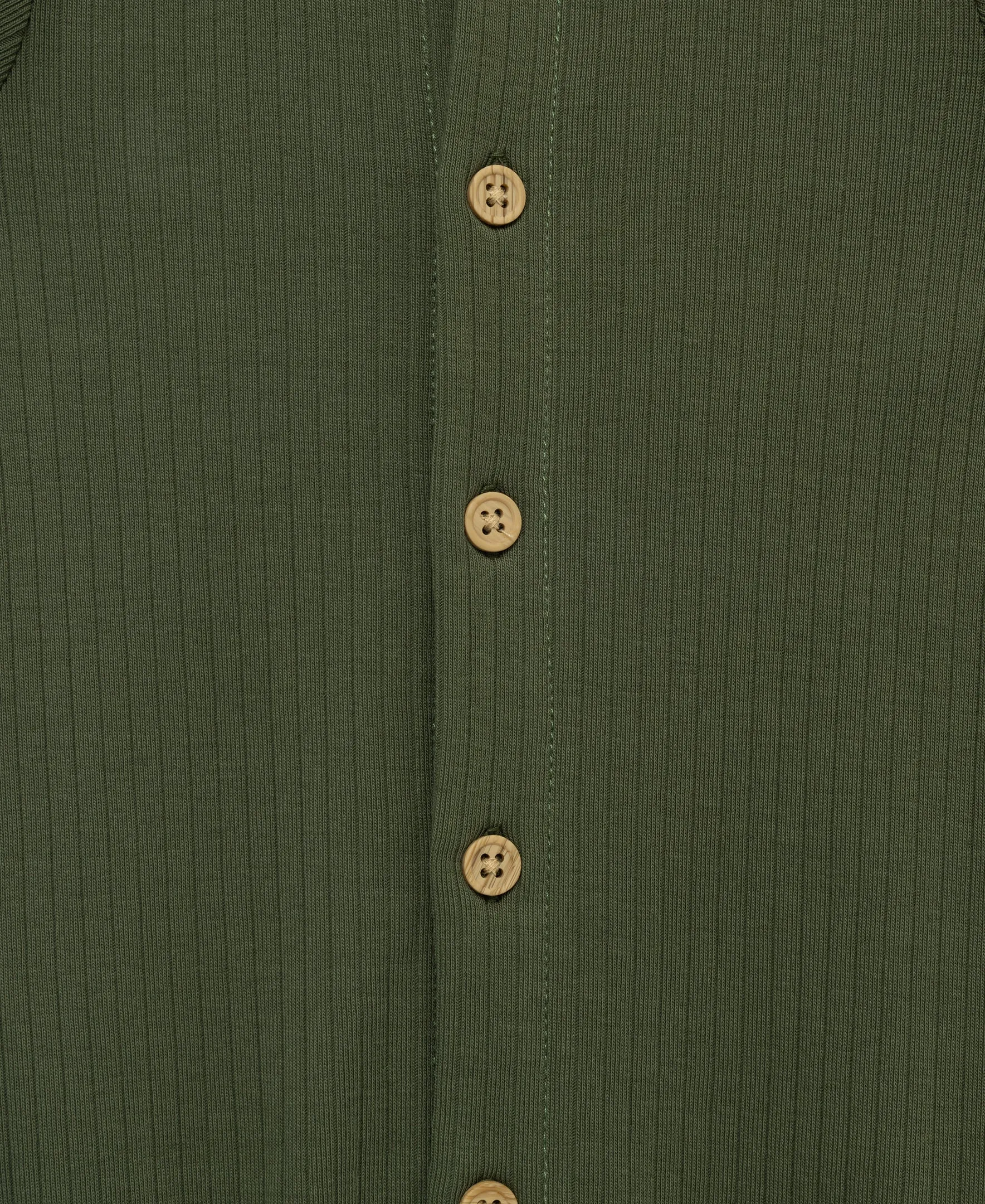 Olive Ribbed Coverall Set