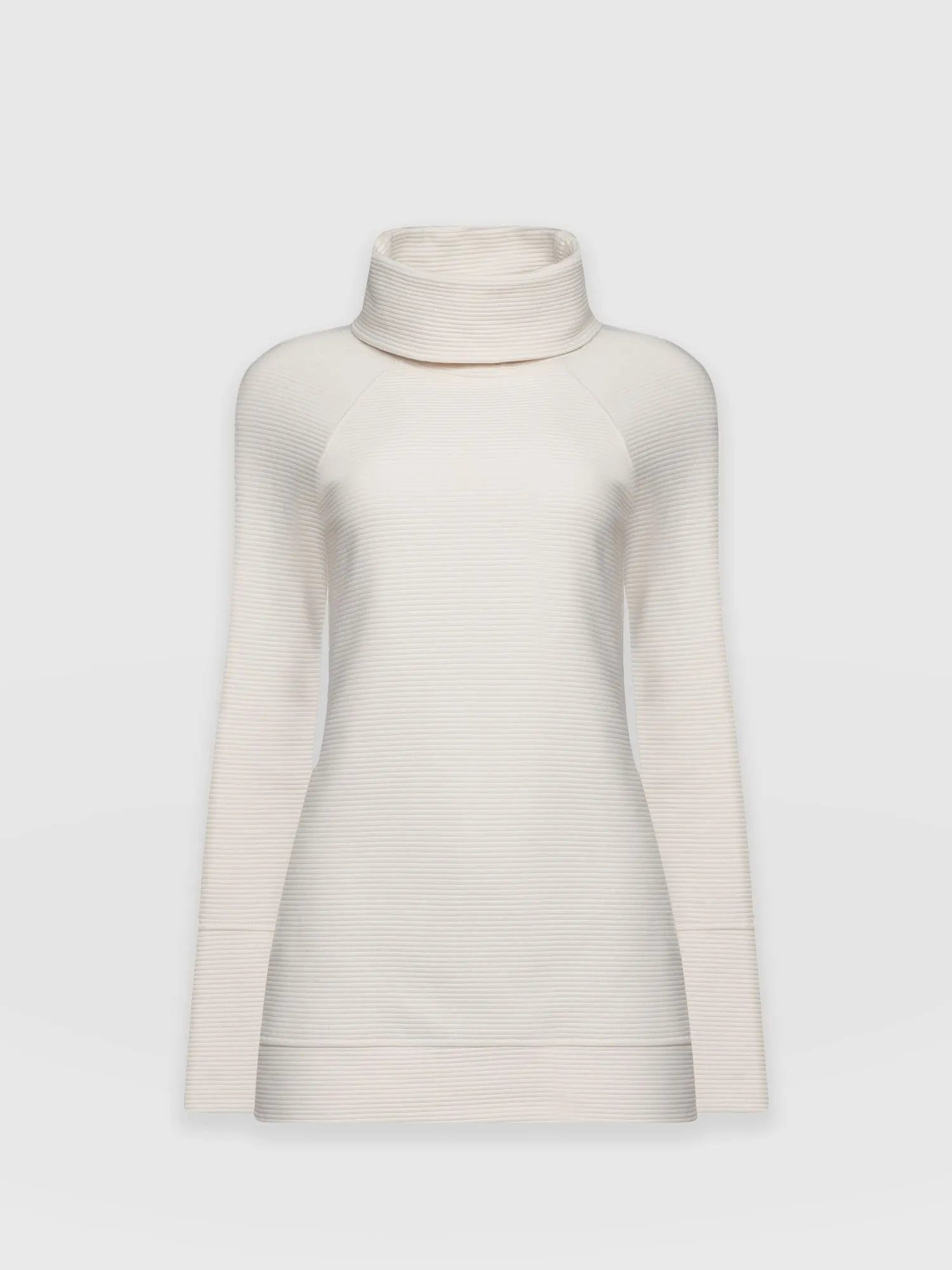 Ottoman Rib Roll Neck - Cream