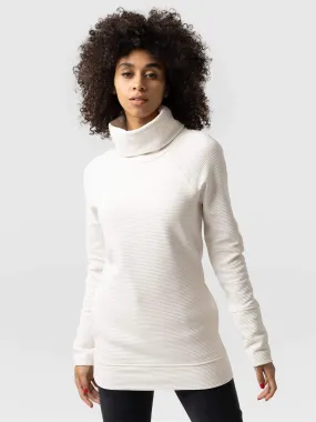 Ottoman Rib Roll Neck - Cream