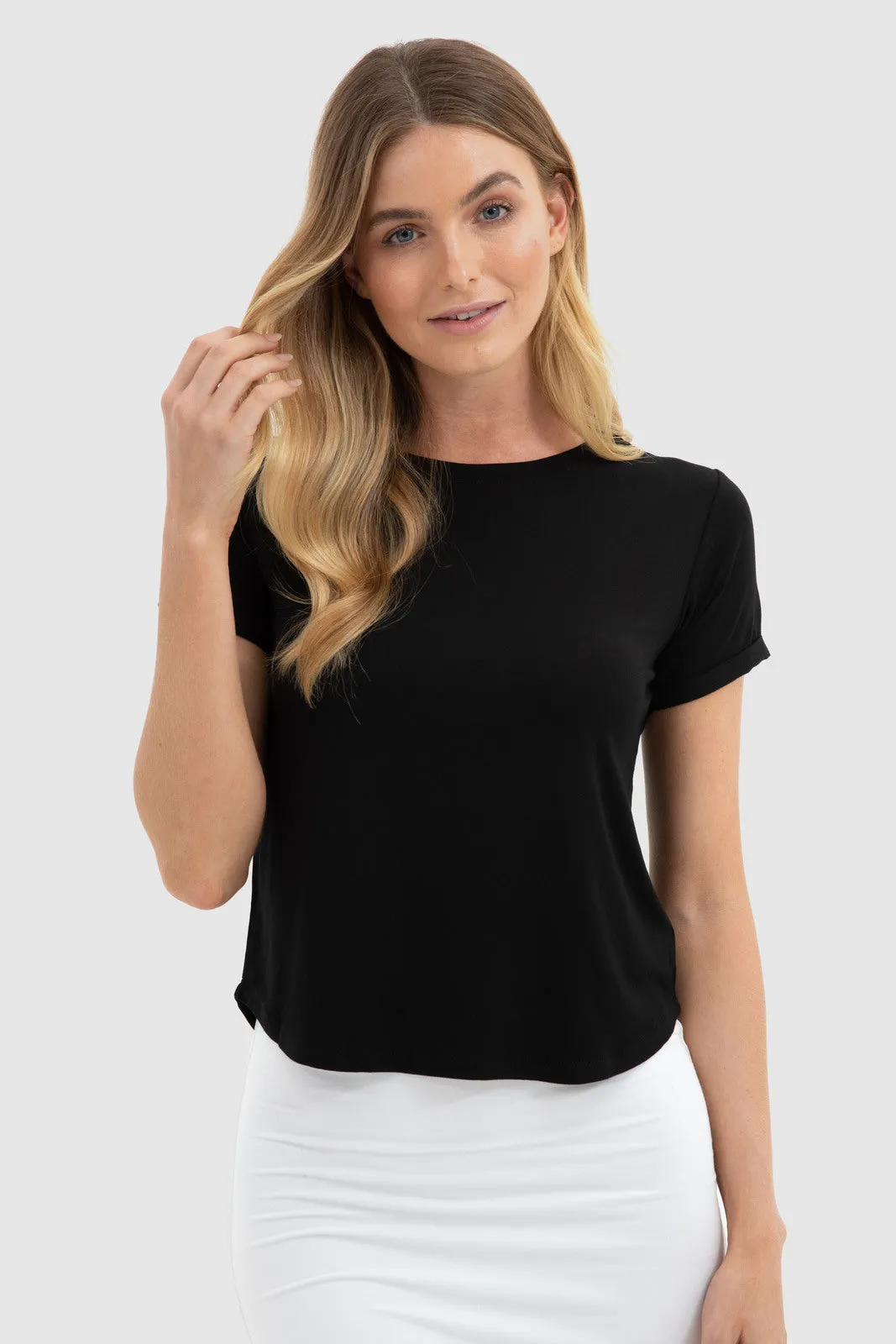 Shorter Bamboo Tee - Black