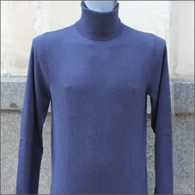 Tootal Navy Wool Blend Roll Neck.