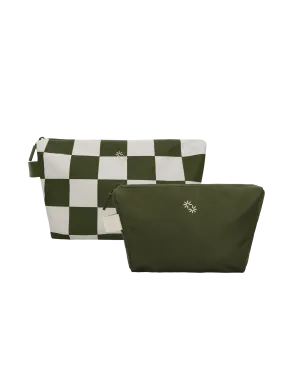 Travel Pouches (Checkerboard Olive)