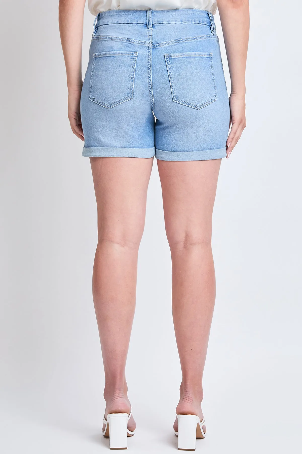 Women's Curvy Fit Button Fly Cuffed Shorts