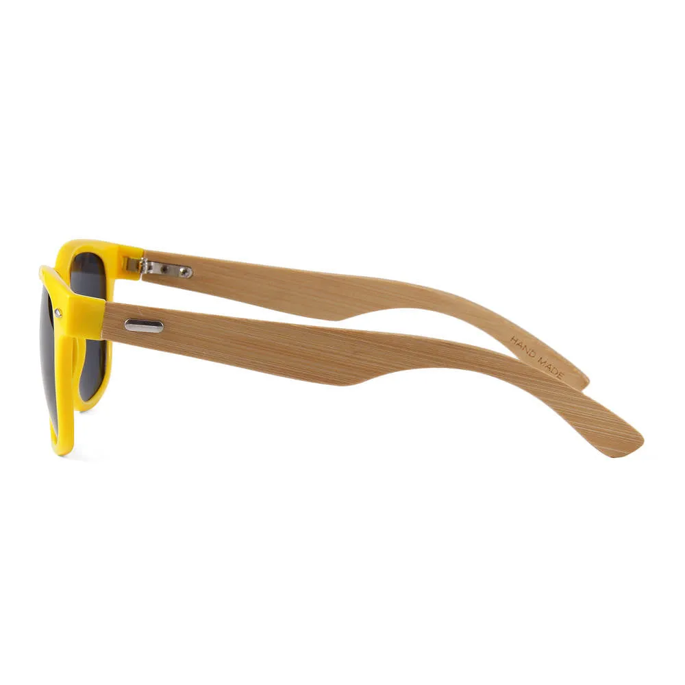 Yogaz Yellow Rimmed Bamboo Sunglasses